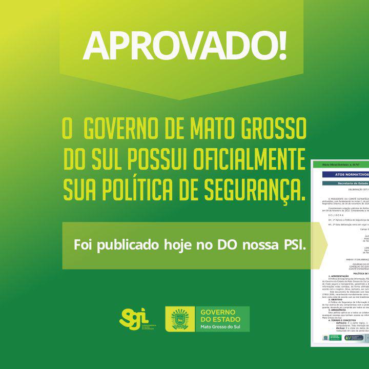 Política de Segurança aprovado